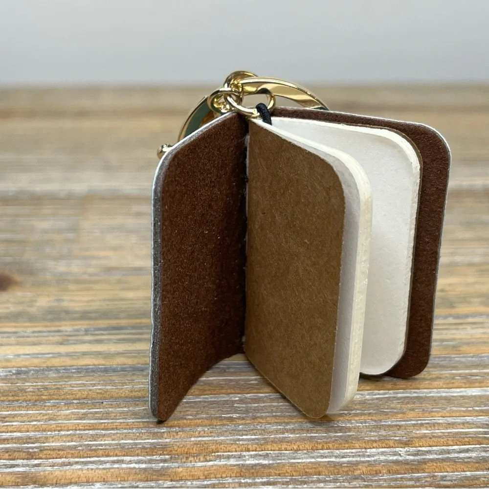 Kawaii Mini Travel Journal Notebook Keychain in Beautiful Teal